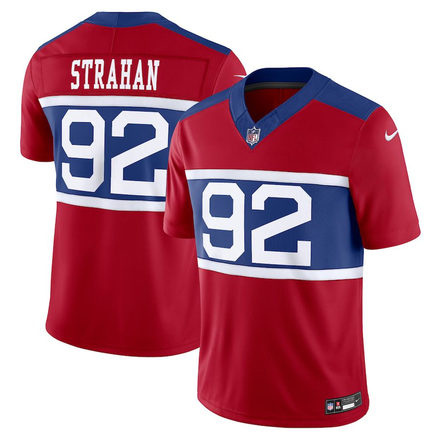 Men New York Giants #92 Michael Strahan Nike Century Red Alternate Vapor F.U.S.E. Retired Player Limited NFL Jersey